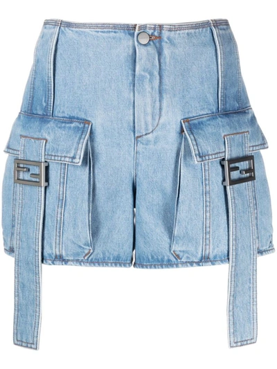 Shop Fendi Uette Shorts Clothing In Blue