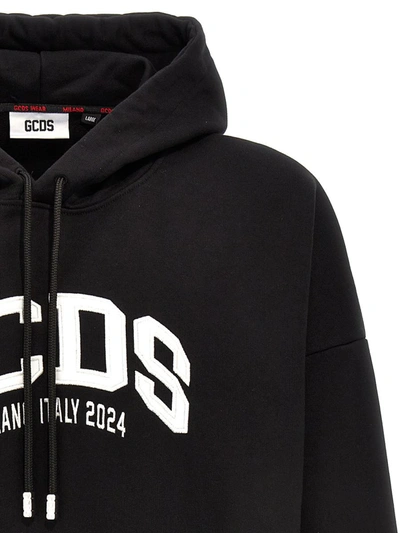 Shop Gcds Logo Embroidery Hoodie In White/black