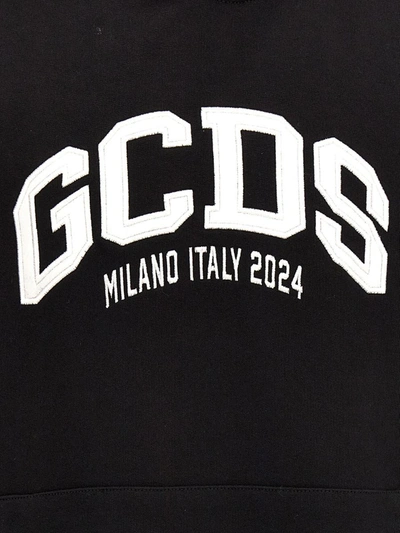Shop Gcds Logo Embroidery Hoodie In White/black