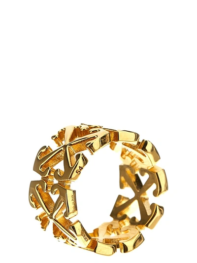Shop Off-white 'arrow' Ring In Gold