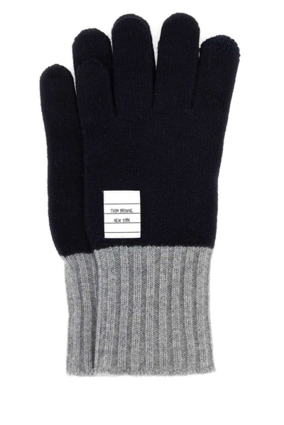 Shop Thom Browne Rwb Stripe Knitted Gloves In Multi