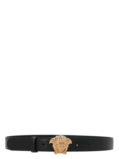 Shop Versace 'medusa' Belt In Black