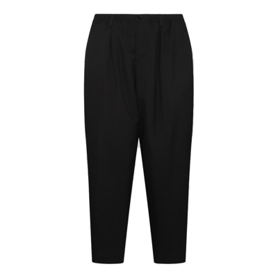 Shop Marni Button Detailed Tapered Trousers In Black