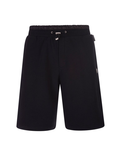 Shop Philipp Plein Logo Patch Drawstring Shorts In Black