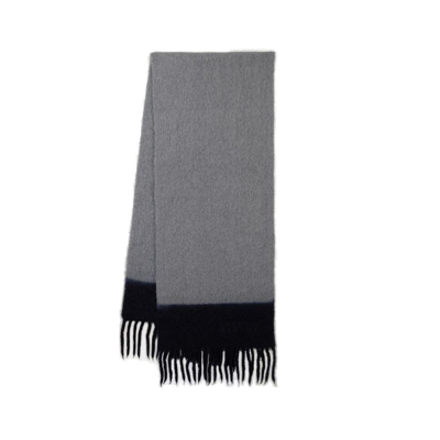 Shop Isabel Marant Firny Logo Embroidered Fringed Scarf In Grey