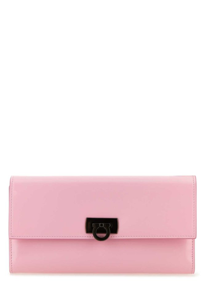 Shop Ferragamo Salvatore  Foldover Top Wallet In Pink