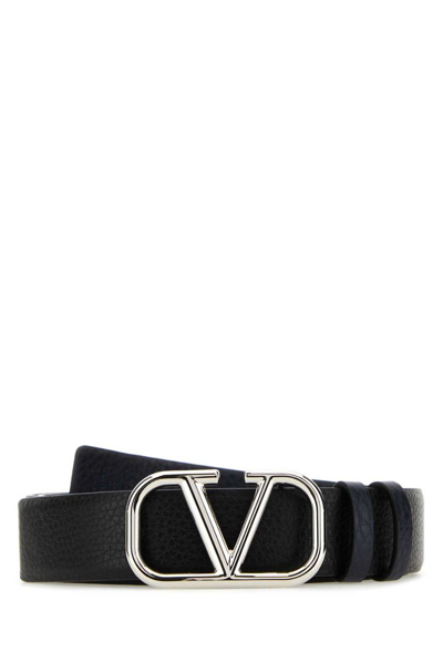 Shop Valentino Garavani Vlogo Reversible Belt In Black