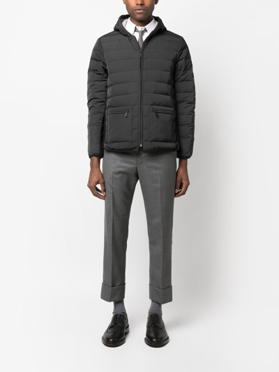THOM BROWNE PADDED-DESIGN HOODED JACKET 