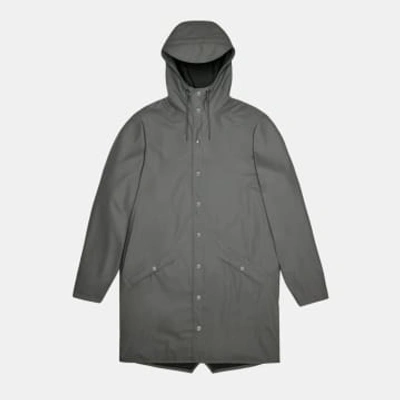 Shop Rains Long Jacket In Grey