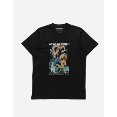 Shop Maharishi Double Dragons T-shirt In Black