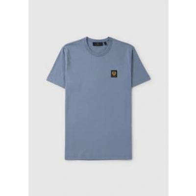 Shop Belstaff Mens Small Logo T-shirt In Blue Flint