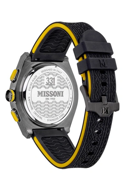 Shop Missoni M331 Chronograph Rubber Strap Watch, 44.5mm In Gunmetal / Gray