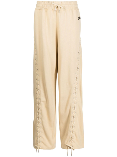 Shop Jean Paul Gaultier Lace-up Track Pants In Brown