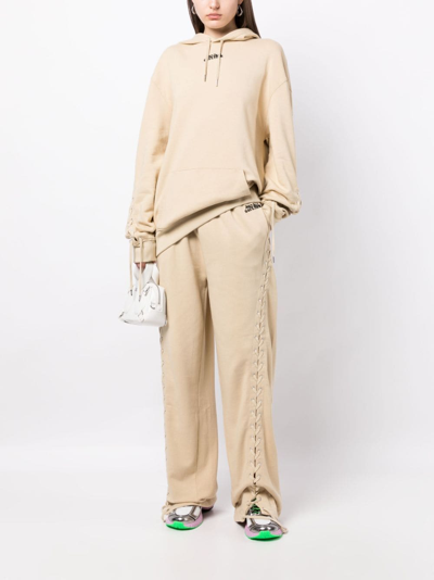 Shop Jean Paul Gaultier Lace-up Track Pants In Brown