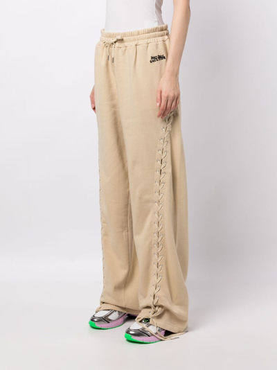 Shop Jean Paul Gaultier Lace-up Track Pants In Brown