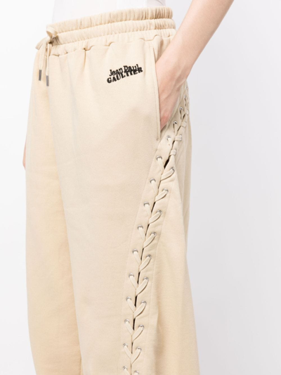 Shop Jean Paul Gaultier Lace-up Track Pants In Brown