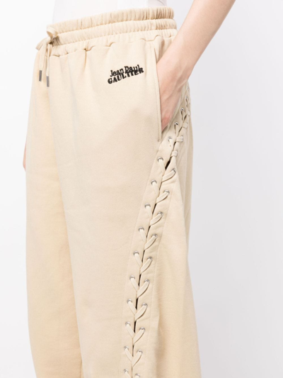 Jean Paul Gaultier Lace-up Track Pants In Brown