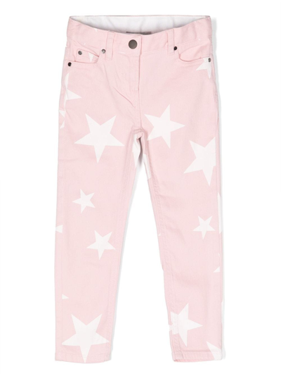 Shop Stella Mccartney Star-print Denim Trousers In Pink