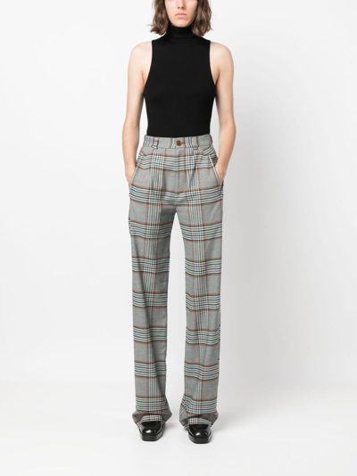 Shop Vivienne Westwood Ray Tartan Check-pattern Trousers In Blue