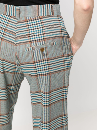Shop Vivienne Westwood Ray Tartan Check-pattern Trousers In Blue