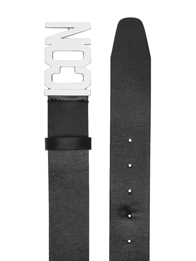 Shop Dsquared2 Icon Leather Belt In Black