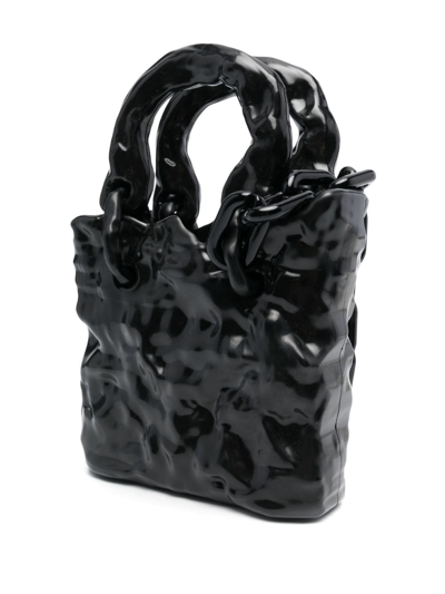 Shop Ottolinger Signature Ceramic Tote Bag In Black