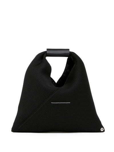 Mm6 Maison Margiela Numbers-motif Mesh Tote In Black