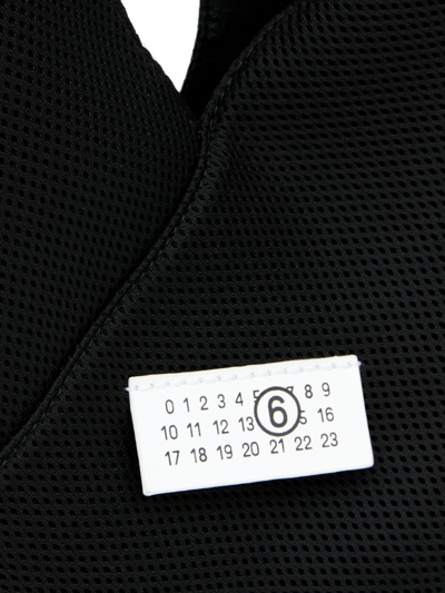 Mm6 Maison Margiela Numbers-motif Mesh Tote In Black