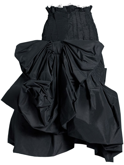 Shop Maison Margiela Bow-detail Ruffled Skirt In Black