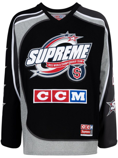 Supreme Ccm All Stars Hockey Jersey T-shirt In Black