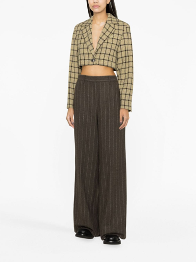Shop Remain Mid-rise Wide-leg Trousers In Brown