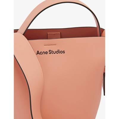 Shop Acne Studios Salmon Pink Musubi Mini Leather Shoulder Bag
