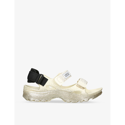 Shop Lanvin Women's Cream/black X Suicoke Wake Curb Rubber Sandals