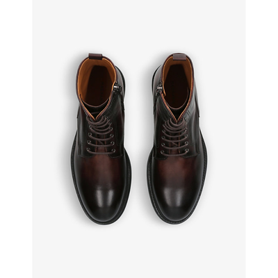 Shop Magnanni Men's Dark Brown Army Leather Boots