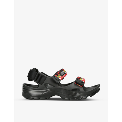Lanvin Black X Suicoke Wave Curb Sandals In Black