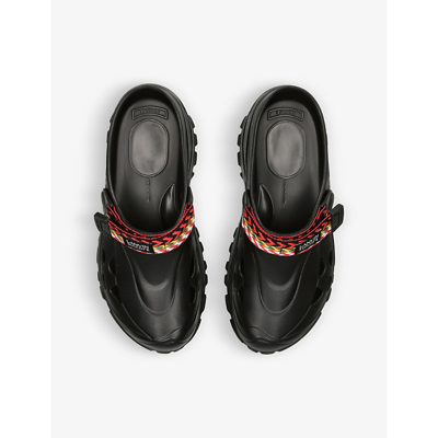 Shop Lanvin Womens Black X Suicoke Herringbone-embellished Moulded Clogs