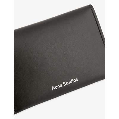 Shop Acne Studios Black Foil-branded Leather Card Holder