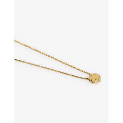 Shop Ted Baker Womens Gold-col Sebille Logo-engraved Gold-tone Brass Pendant Necklace