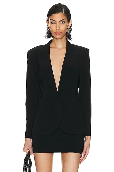 Shop Norma Kamali Classic Single Breasted Jacket In Black