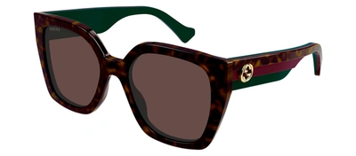 Shop Gucci Gg1300s W 002 Square Sunglasses In Brown
