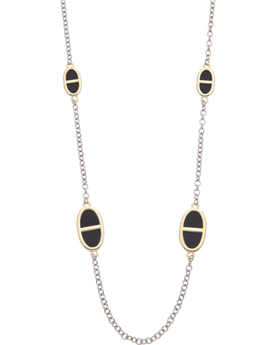 Shop Juvell 18k Plated Black Onyx Link Necklace