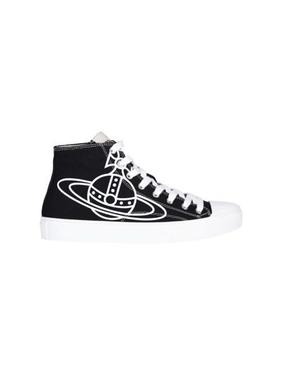 Shop Vivienne Westwood "plimsoll High" Sneakers In Black  