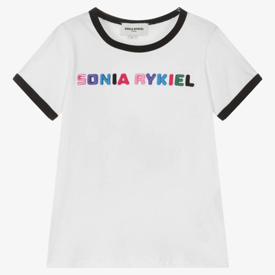 Shop Sonia Rykiel Paris Girls White Cotton T-shirt