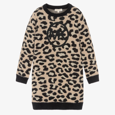Shop Michael Kors Teen Girls Beige Leopard Jumper Dress