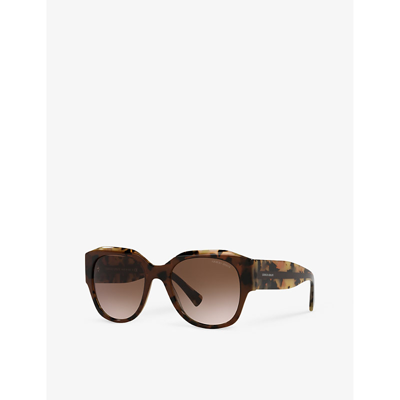 Shop Giorgio Armani Women's Brown Ar8140 Square-frame Tortoiseshell Acetate Sunglasses