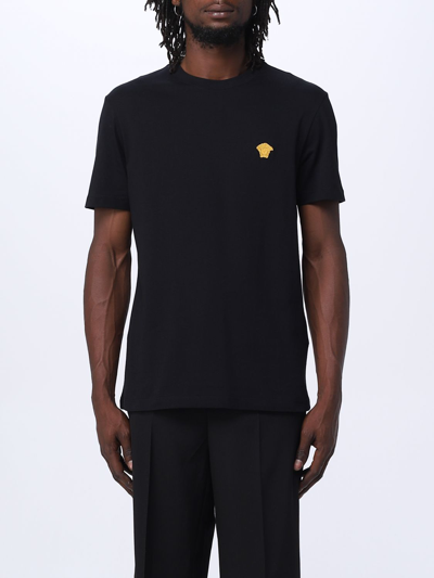 Versace Medusa Minimalist Crew Neck T-shirt In Black