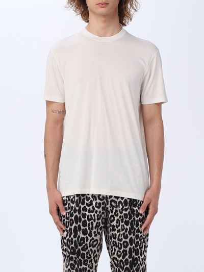 Shop Tom Ford T-shirt In Cotton And Lyocell In Beige