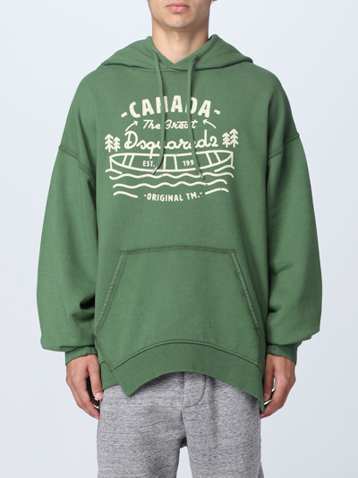 Shop Dsquared2 Cotton Sweatshirt In Green