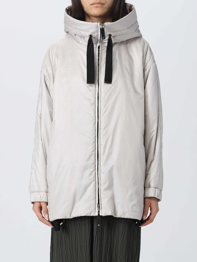 Shop Max Mara The Cube Reversible Jacket In Printed Water-repellent Nylon In Natural