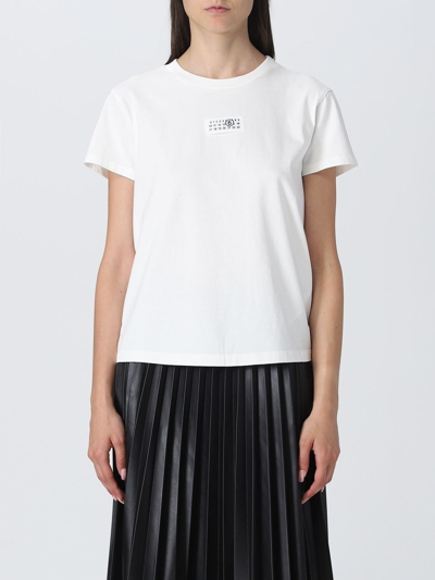Shop Mm6 Maison Margiela T-shirt  Woman Color White